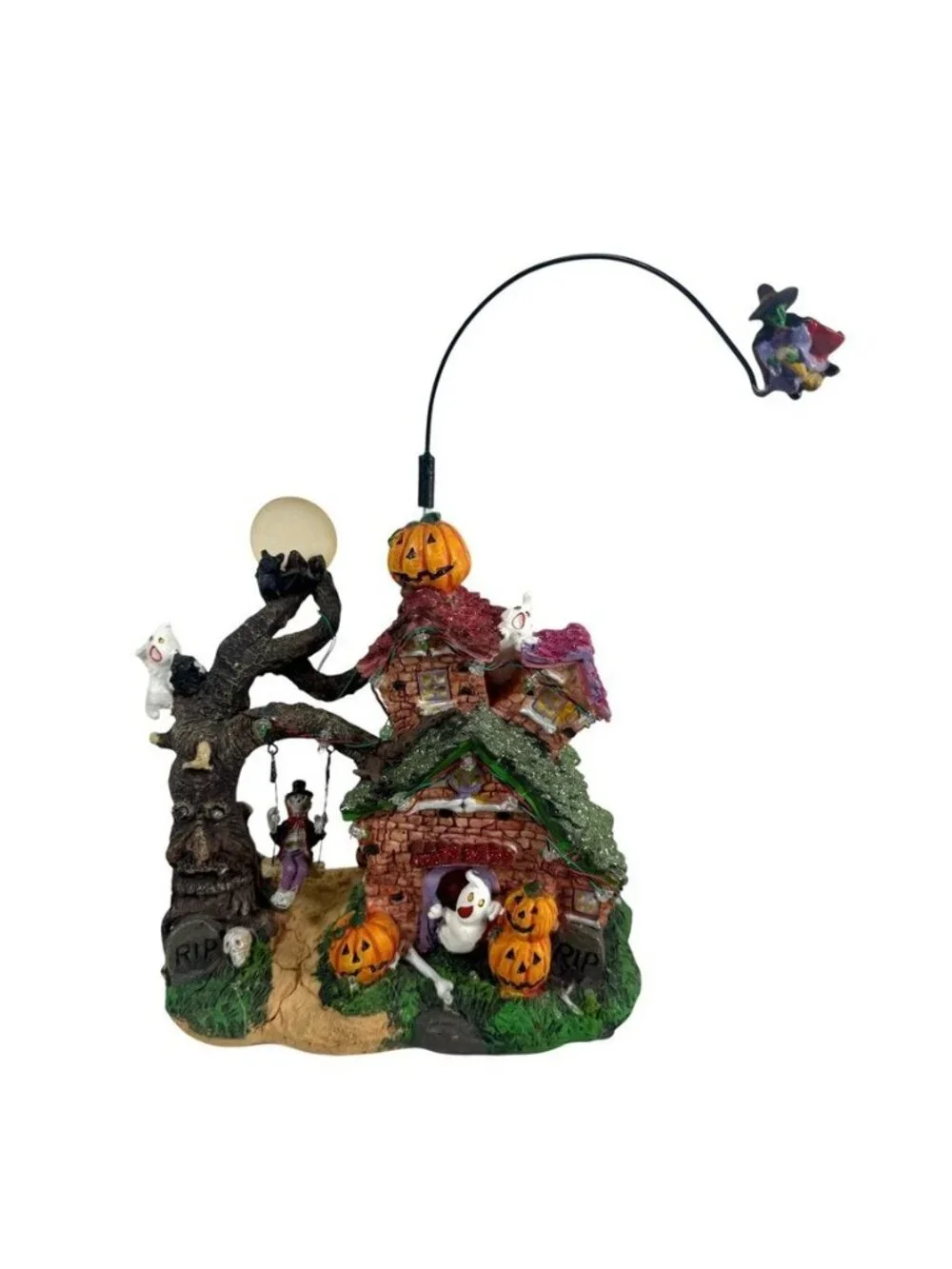 Target LED Village With Flying Witch Halloween Decoration 2009 Tested And Works